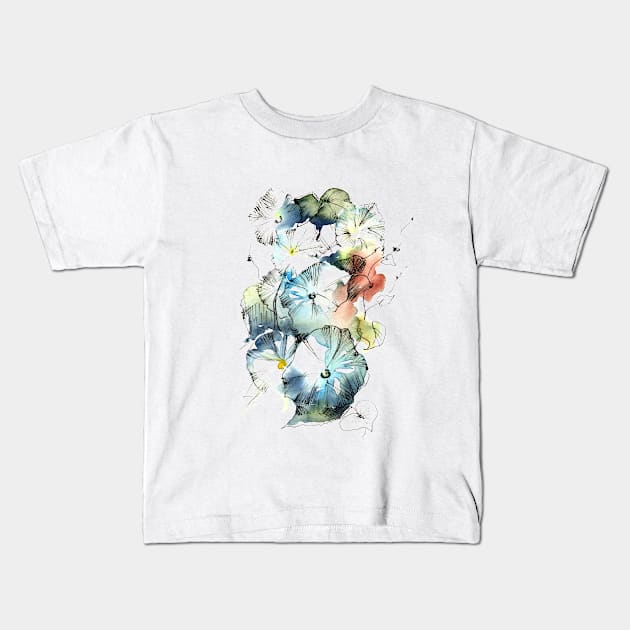 Morning Glory Kids T-Shirt by Maria Mi Art